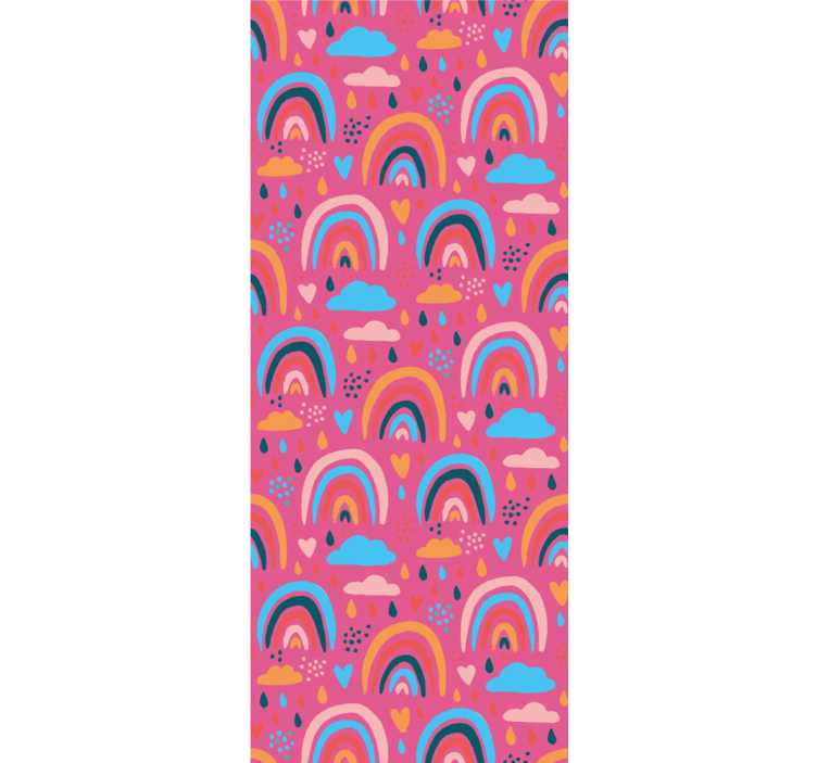 孩子房间墙纸 俏皮的彩虹图案 - TenStickers