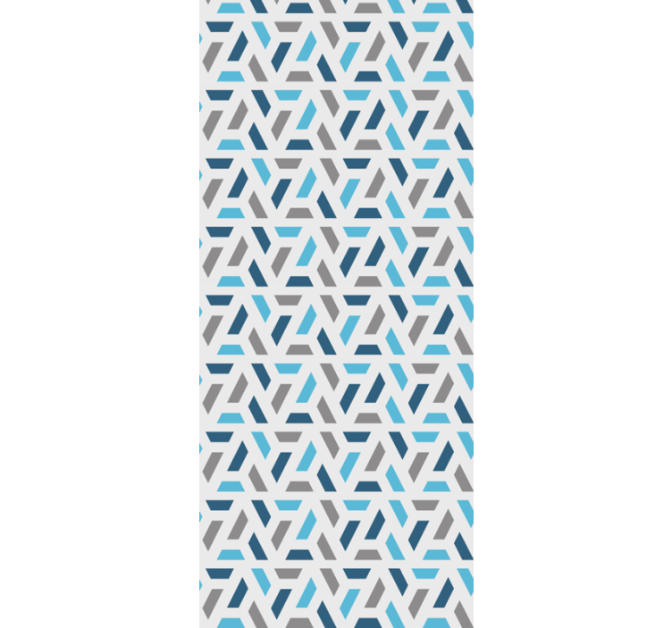 蓝色和绿色几何客厅壁纸 - TenStickers