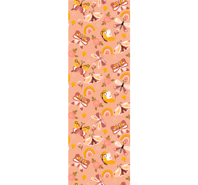 蝴蝶壁纸 蝴蝶植物图案 - TenStickers