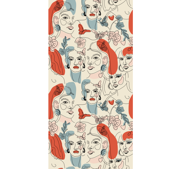 艺术墙纸 女性线条艺术 - TenStickers