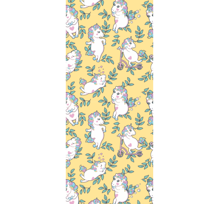 动物壁纸独角兽在玩耍 - TenStickers