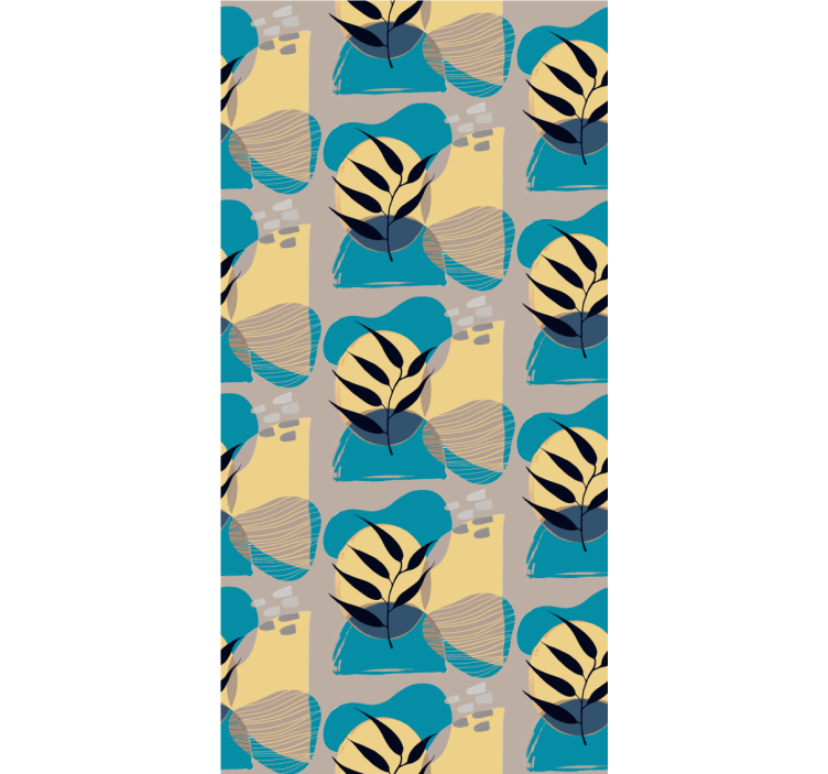 墙纸花卉风格化叶子图案 - TenStickers