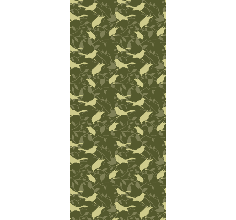 墙纸鸟类绿色简约图案 - TenStickers