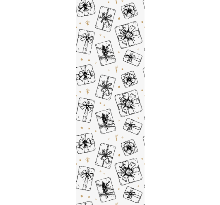 墙纸 圣诞 主题 礼物蝴蝶结图案 - TenStickers