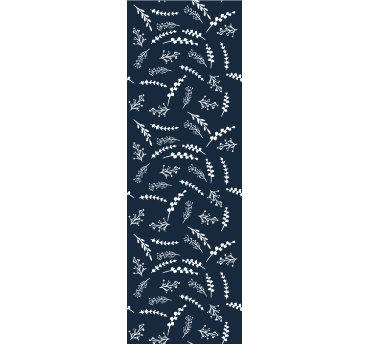 靛蓝和白色花卉图案壁纸 - TenStickers