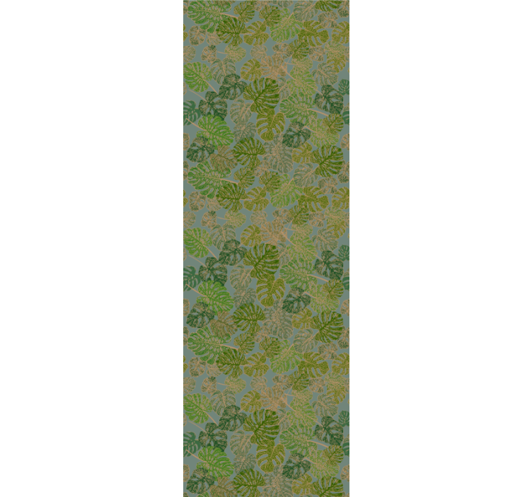 Japandi 简约的龟背竹树叶壁纸 - TenStickers