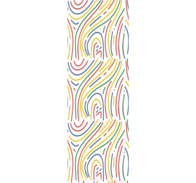 办公室墙纸呈现多彩曲线线条 - TenStickers