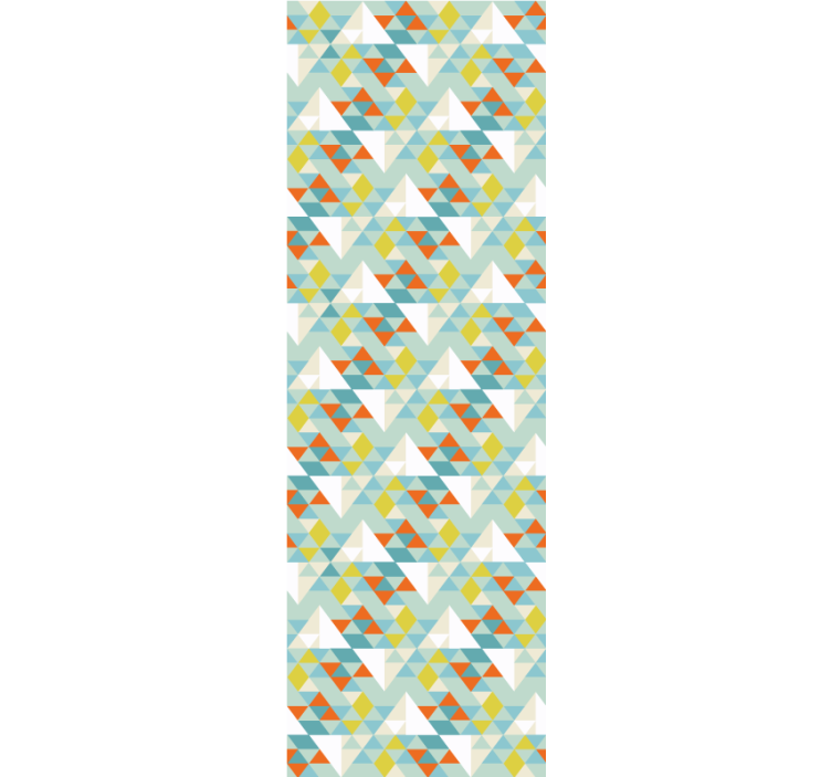 墙纸三角形蓝色圆润图案 - TenStickers