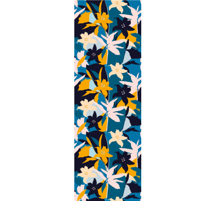 彩色百合花花卉图案花卉壁纸 - TenStickers