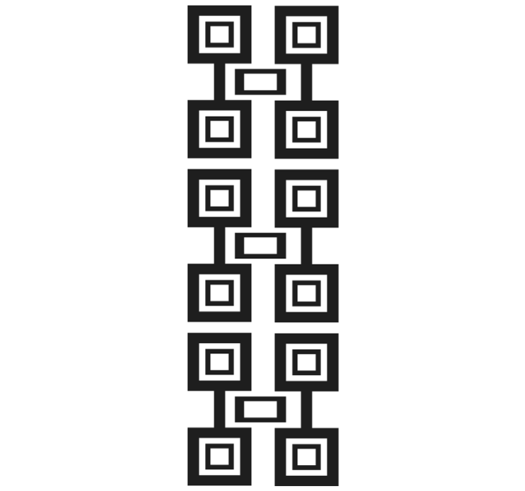 几何墙纸黑白方形排列 - TenStickers
