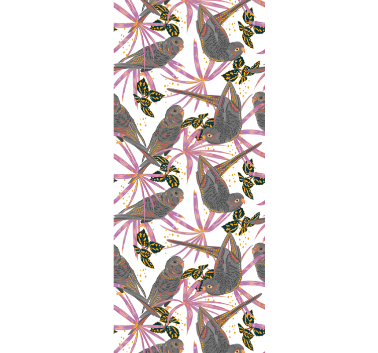 墙纸鸟类与五彩缤纷的叶子 - TenStickers