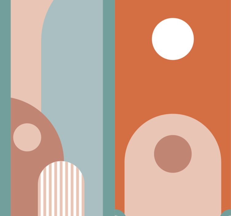 客厅装饰墙纸适合弯曲几何形状 - TenStickers