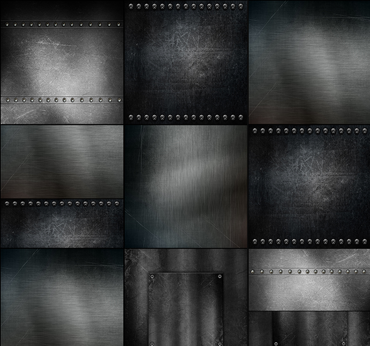 金属效果墙纸 金属面板设计 - TenStickers