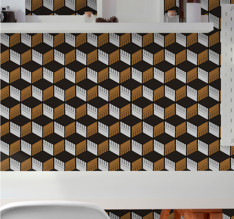 3d墙纸立体立方幻影艺术 - TenStickers