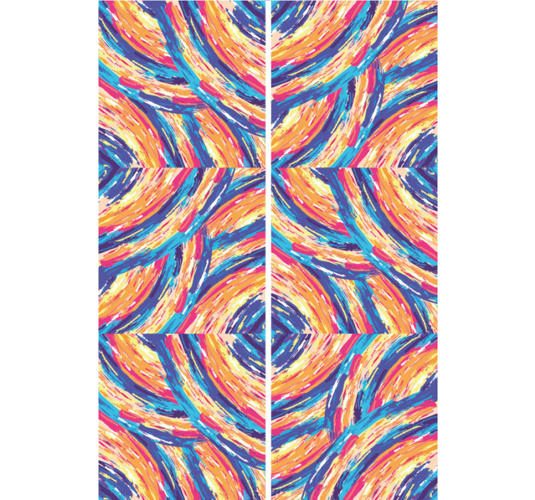 墙纸抽象生动的笔触 - TenStickers