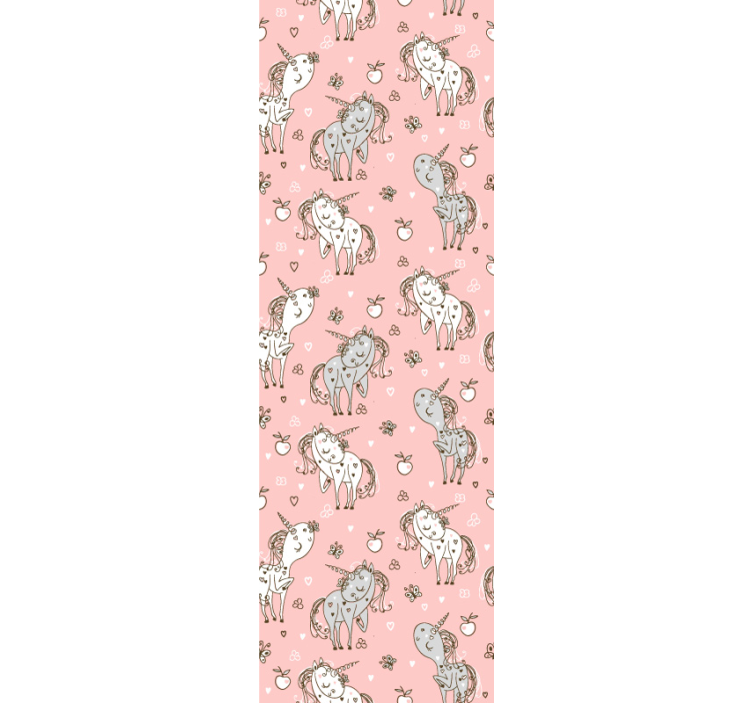 动物墙纸粉色独角兽图案 - TenStickers