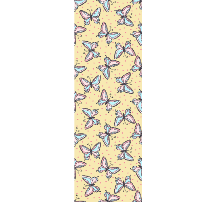 蝴蝶壁纸色彩斑斓的黄色图案 - TenStickers