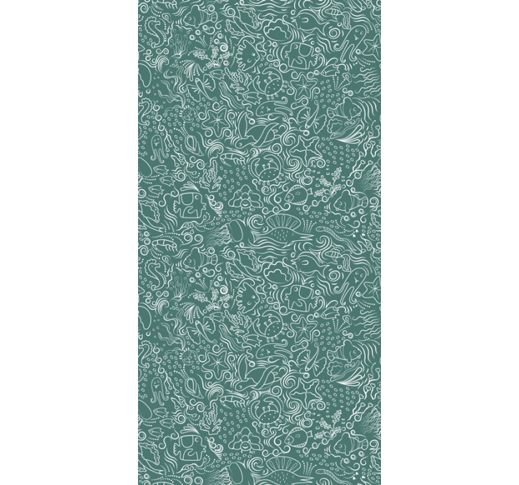 动物壁纸展现绿色海洋生物 - TenStickers