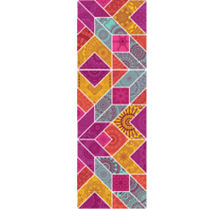 主卧墙纸采用多彩几何图案设计 - TenStickers