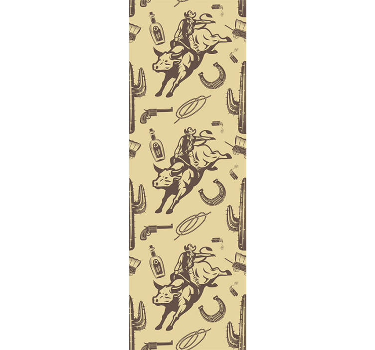 孩子房间墙纸带有西部主题元素 - TenStickers