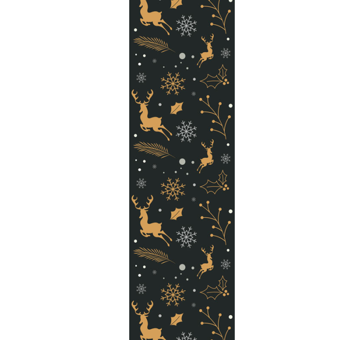 墙纸 圣诞 主题 金色驯鹿图案 - TenStickers