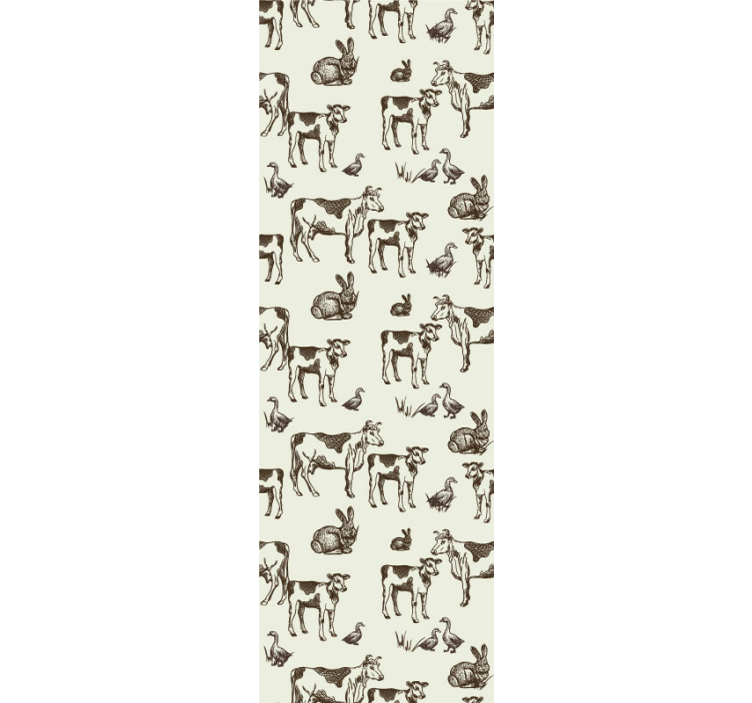 动物墙纸 农场动物素描 - TenStickers