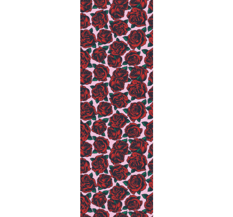 墙纸花卉 红玫瑰图案 - TenStickers