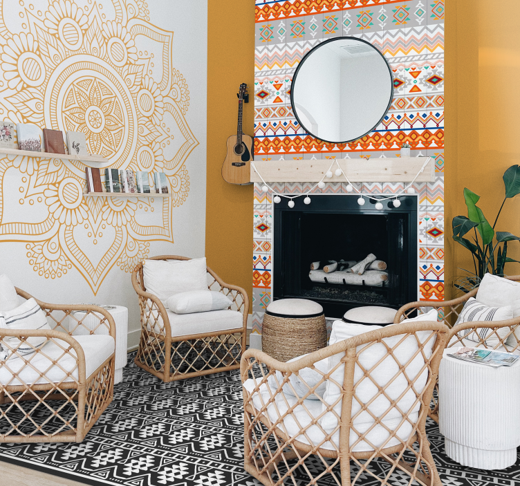 波西米亚风格图案纹理壁纸 - TenStickers