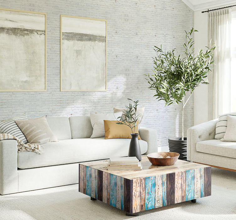 墙纸 白砖立面 - TenStickers