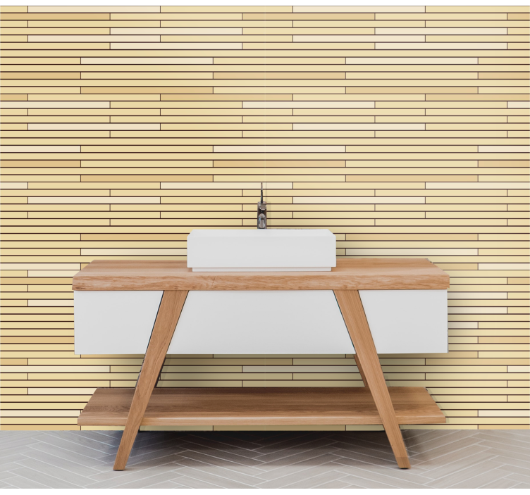 米色木砖木效果壁纸 - TenStickers