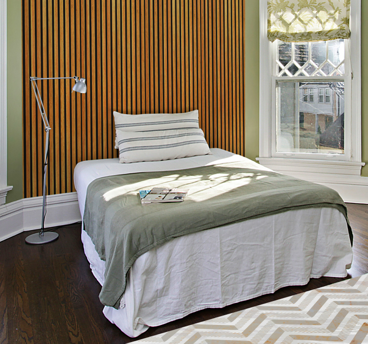 柚木墙纸中的木质风格棕色木板条 - TenStickers