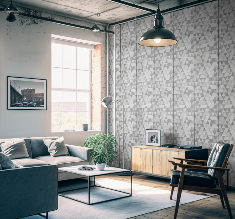 混凝土三角形混凝土壁纸 - TenStickers