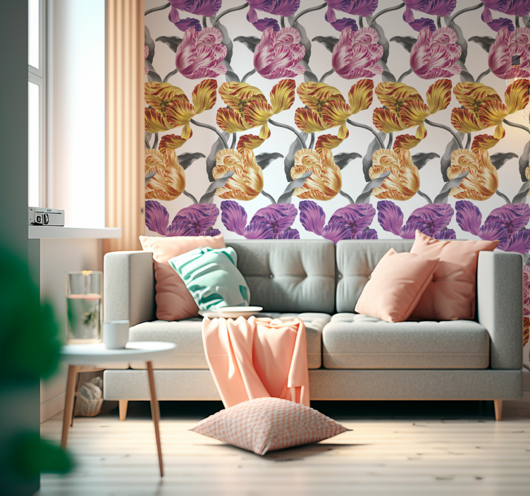 墙纸花卉 优雅的郁金香 - TenStickers