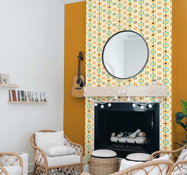 60 年代几何复古壁纸 - TenStickers