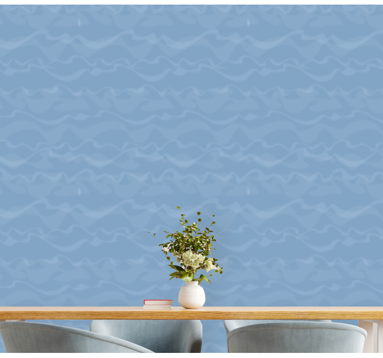 蓝色墙纸 抽象波 - TenStickers