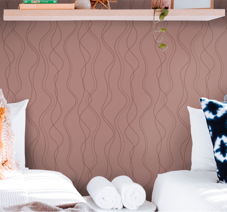 墙纸抽象流动线条图案 - TenStickers