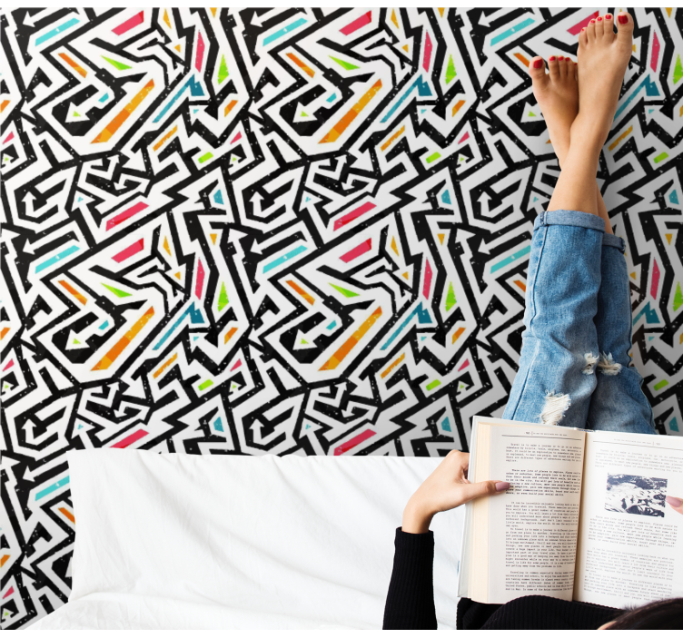 墙纸抽象 几何混沌 - TenStickers