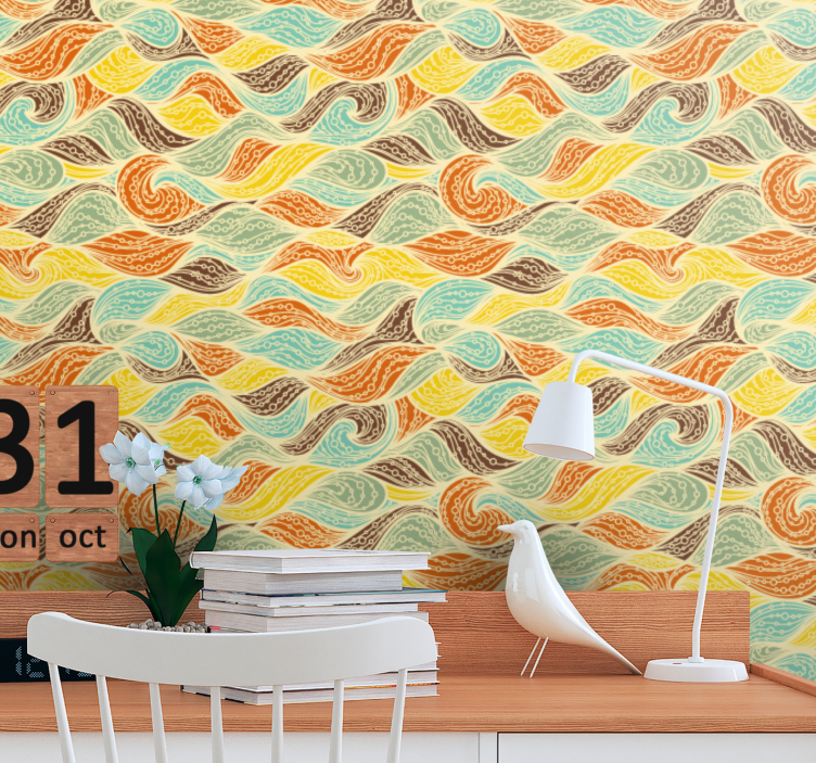 墙纸抽象 旋转图案 - TenStickers