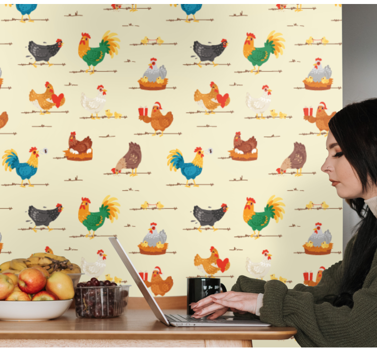 动物墙纸 鸡多多 - TenStickers
