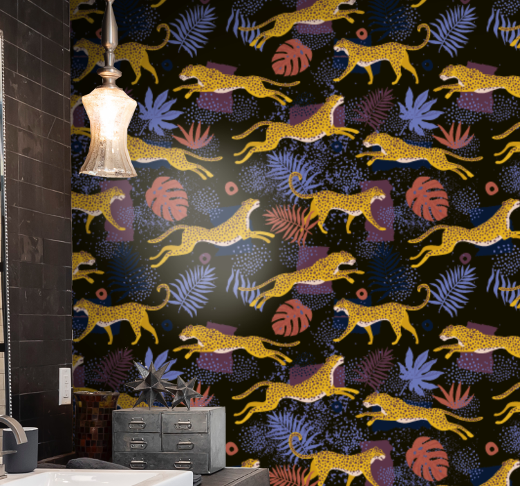 动物墙纸 丛林动物马赛克 - TenStickers