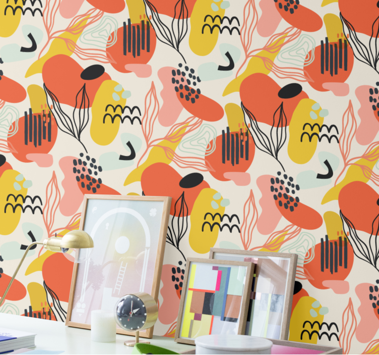 艺术墙纸 抽象有机形状 - TenStickers