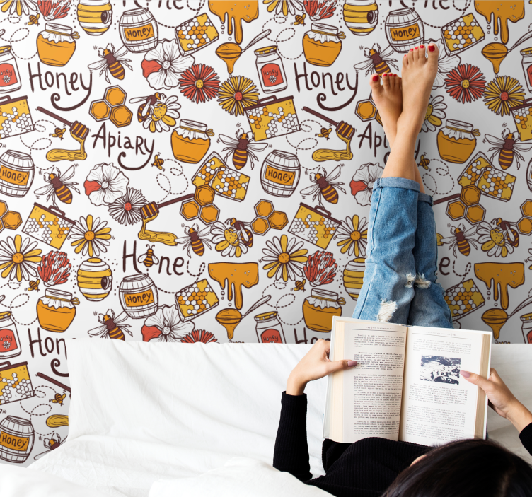 艺术墙纸 蜂巢喜悦 - TenStickers