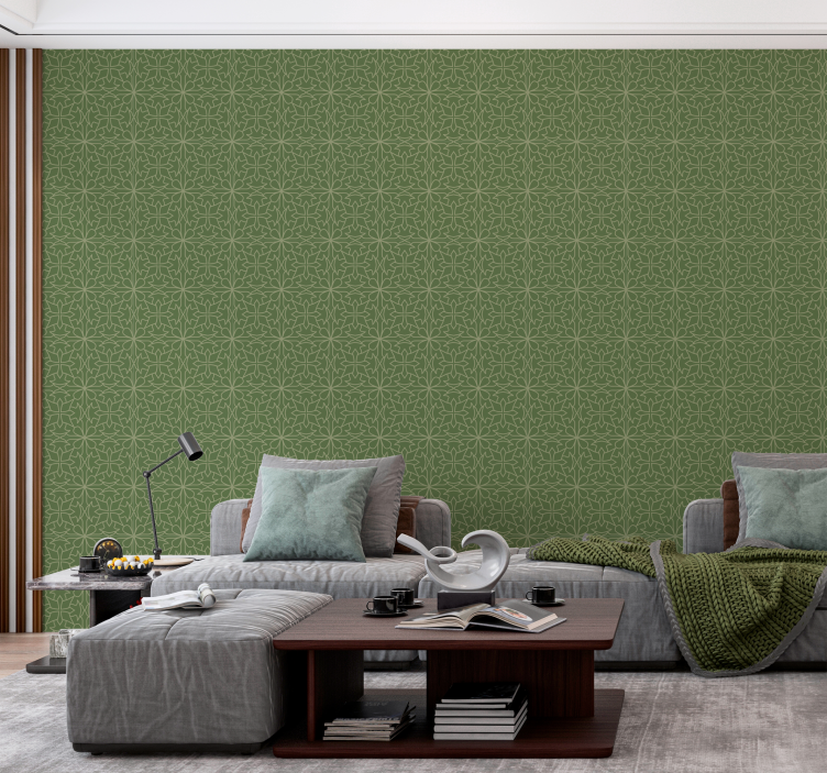 墙纸巴洛克风格 简约的锦缎图案 - TenStickers