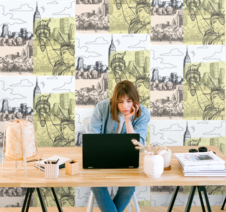城市墙纸 城市素描设计 - TenStickers