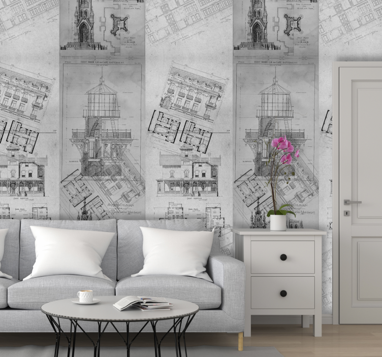 城市墙纸 建筑草图 - TenStickers