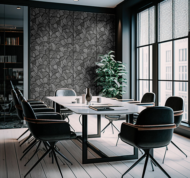 办公室墙纸 弯曲的条纹 - TenStickers