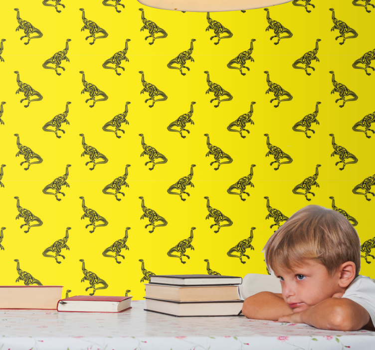 墙纸恐龙黄颜色的冒险 - TenStickers