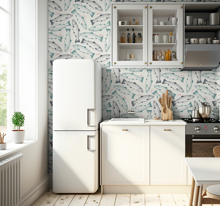 墙纸鱼 鲑鱼图案 - TenStickers