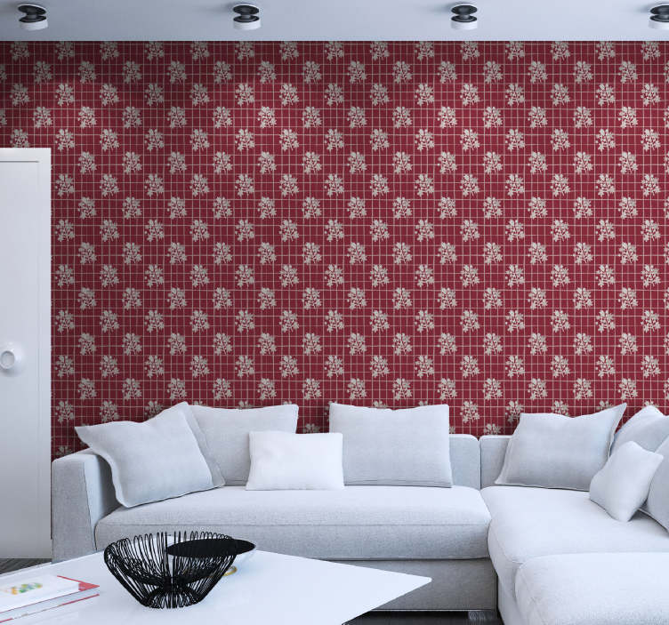 墙纸花卉花卉马赛克图案 - TenStickers