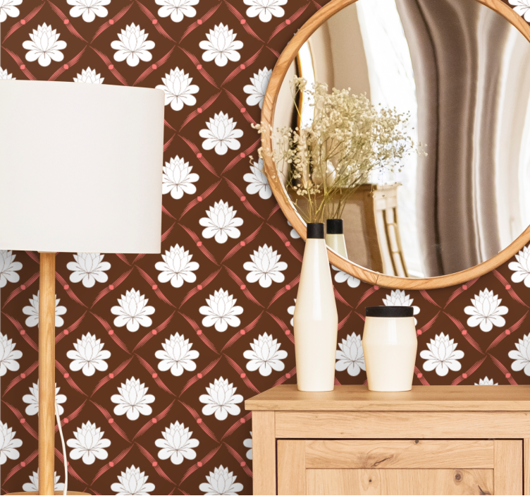 墙纸花卉莲花图案设计 - TenStickers